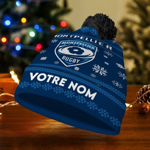 Montpellier Hérault Rugby – Bonnet de Noël Nouvelle Version avec nom personnalisé Montpellier Hérault Rugby – Bonnet de Noël Nouvelle Version avec nom personnalisé