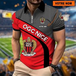 OGC Nice – Polo à fermeture éclair Nouveau Design Avec Nom Personnalisé
