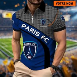 Paris FC – Polo à fermeture éclair Nouveau Design Avec Nom Personnalisé