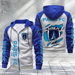 Paris FC – Hoodie zippé raglan Nouveau Design Nouvelle édition