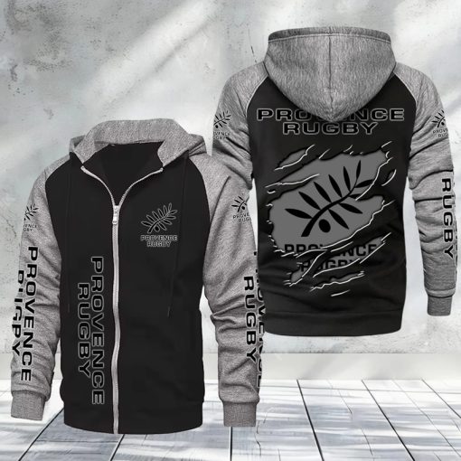 Provence Rugby – Hoodie zippé raglan Nouveau Design Nouvelle édition Provence Rugby – Hoodie zippé raglan Nouveau Design Nouvelle édition