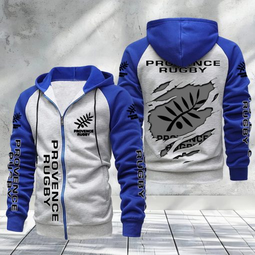 Provence Rugby – Hoodie zippé raglan Nouveau Design Nouvelle édition Provence Rugby – Hoodie zippé raglan Nouveau Design Nouvelle édition