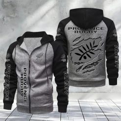 Provence Rugby – Hoodie zippé raglan Nouveau Design Nouvelle édition