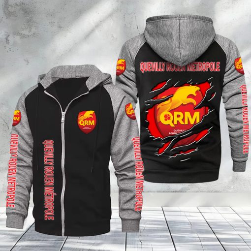 Quevilly – Rouen Métropole – Hoodie zippé raglan Nouveau Design Nouvelle édition Quevilly – Rouen Métropole – Hoodie zippé raglan Nouveau Design Nouvelle édition