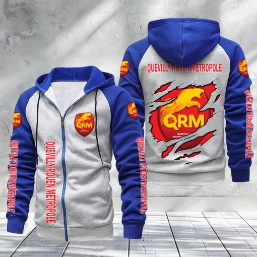 Quevilly – Rouen Métropole – Hoodie zippé raglan Nouveau Design Nouvelle édition Quevilly – Rouen Métropole – Hoodie zippé raglan Nouveau Design Nouvelle édition