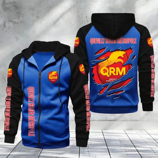 Quevilly – Rouen Métropole – Hoodie zippé raglan Nouveau Design Nouvelle édition Quevilly – Rouen Métropole – Hoodie zippé raglan Nouveau Design Nouvelle édition