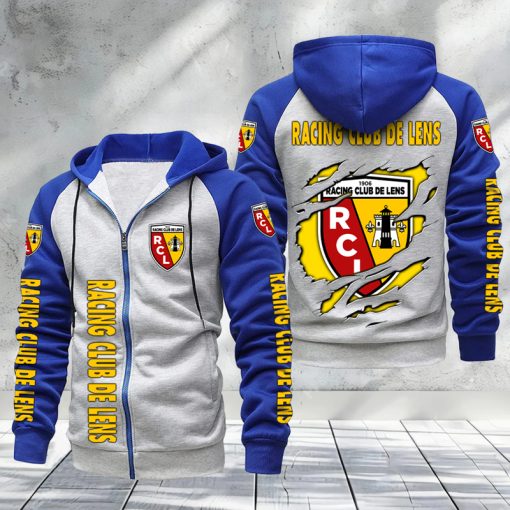 RC Lens – Hoodie zippé raglan Nouveau Design Nouvelle édition RC Lens – Hoodie zippé raglan Nouveau Design Nouvelle édition