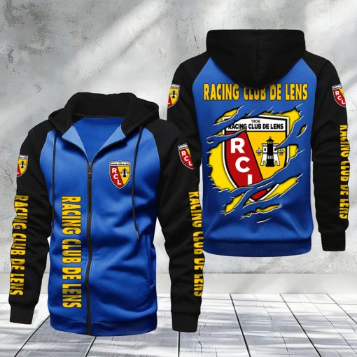 RC Lens – Hoodie zippé raglan Nouveau Design Nouvelle édition RC Lens – Hoodie zippé raglan Nouveau Design Nouvelle édition