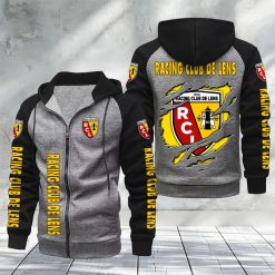 RC Lens – Hoodie zippé raglan Nouveau Design Nouvelle édition