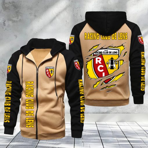 RC Lens – Hoodie zippé raglan Nouveau Design Nouvelle édition RC Lens – Hoodie zippé raglan Nouveau Design Nouvelle édition