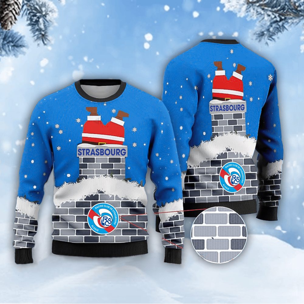 RC Strasbourg Alsace – Pull-over à motif de Père Noël RC Strasbourg Alsace – Pull-over à motif de Père Noël