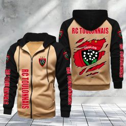 RC Toulonnais – Hoodie zippé raglan Nouveau Design Nouvelle édition