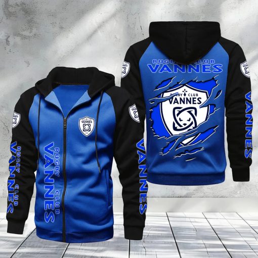 RC Vannes – Hoodie zippé raglan Nouveau Design Nouvelle édition RC Vannes – Hoodie zippé raglan Nouveau Design Nouvelle édition