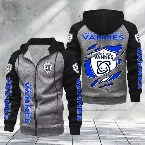 RC Vannes – Hoodie zippé raglan Nouveau Design Nouvelle édition RC Vannes – Hoodie zippé raglan Nouveau Design Nouvelle édition