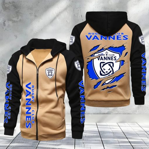 RC Vannes – Hoodie zippé raglan Nouveau Design Nouvelle édition RC Vannes – Hoodie zippé raglan Nouveau Design Nouvelle édition