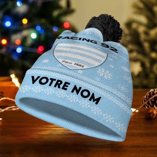 Racing 92 – Bonnet de Noël Nouvelle Version avec nom personnalisé Racing 92 – Bonnet de Noël Nouvelle Version avec nom personnalisé