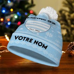 Racing 92 – Bonnet de Noël Nouvelle Version avec nom personnalisé