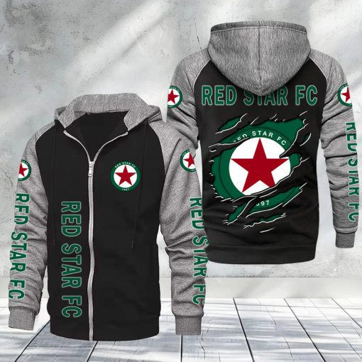 Red Star FC – Hoodie zippé raglan Nouveau Design Nouvelle édition Red Star FC – Hoodie zippé raglan Nouveau Design Nouvelle édition