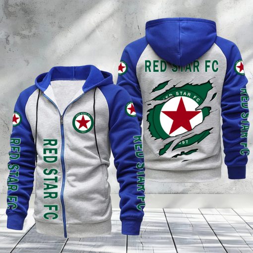 Red Star FC – Hoodie zippé raglan Nouveau Design Nouvelle édition Red Star FC – Hoodie zippé raglan Nouveau Design Nouvelle édition