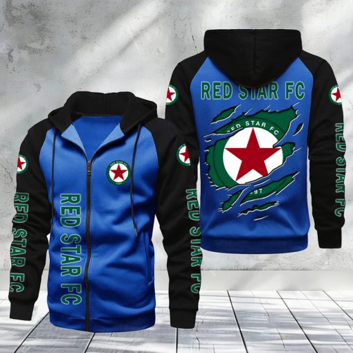 Red Star FC – Hoodie zippé raglan Nouveau Design Nouvelle édition Red Star FC – Hoodie zippé raglan Nouveau Design Nouvelle édition