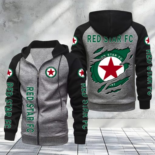 Red Star FC – Hoodie zippé raglan Nouveau Design Nouvelle édition