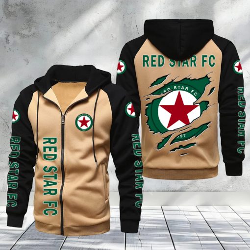 Red Star FC – Hoodie zippé raglan Nouveau Design Nouvelle édition Red Star FC – Hoodie zippé raglan Nouveau Design Nouvelle édition