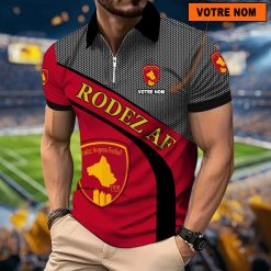 Rodez AF – Polo à fermeture éclair Nouveau Design Avec Nom Personnalisé