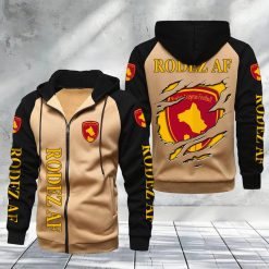 Rodez AF – Hoodie zippé raglan Nouveau Design Nouvelle édition