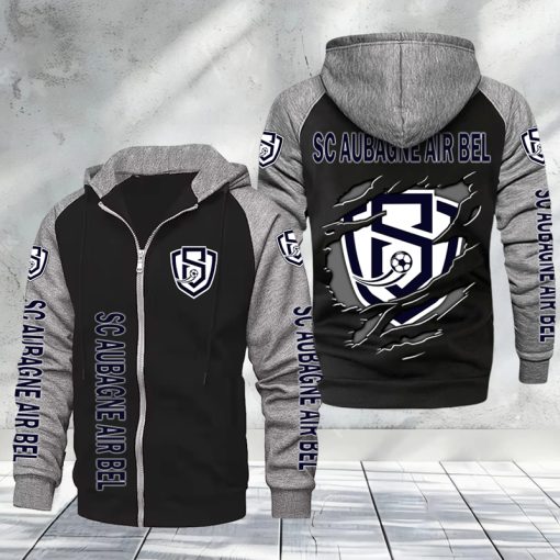 SC Aubagne Air Bel – Hoodie zippé raglan Nouveau Design Nouvelle édition SC Aubagne Air Bel – Hoodie zippé raglan Nouveau Design Nouvelle édition