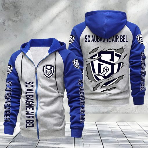 SC Aubagne Air Bel – Hoodie zippé raglan Nouveau Design Nouvelle édition SC Aubagne Air Bel – Hoodie zippé raglan Nouveau Design Nouvelle édition