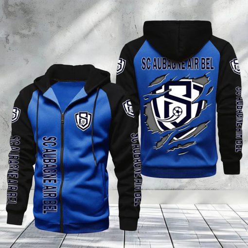 SC Aubagne Air Bel – Hoodie zippé raglan Nouveau Design Nouvelle édition SC Aubagne Air Bel – Hoodie zippé raglan Nouveau Design Nouvelle édition