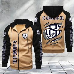 SC Aubagne Air Bel – Hoodie zippé raglan Nouveau Design Nouvelle édition