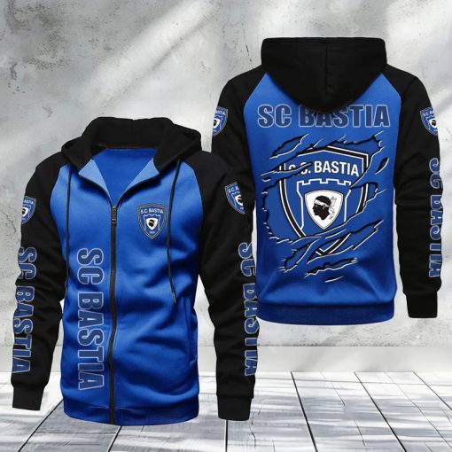 SC Bastia – Hoodie zippé raglan Nouveau Design Nouvelle édition SC Bastia – Hoodie zippé raglan Nouveau Design Nouvelle édition