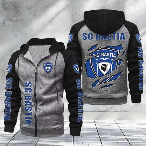 SC Bastia – Hoodie zippé raglan Nouveau Design Nouvelle édition SC Bastia – Hoodie zippé raglan Nouveau Design Nouvelle édition