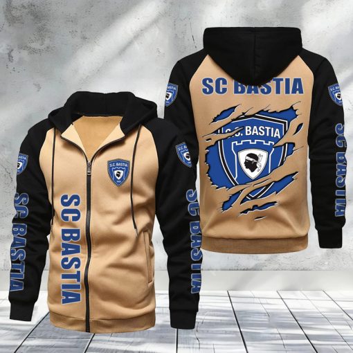 SC Bastia – Hoodie zippé raglan Nouveau Design Nouvelle édition SC Bastia – Hoodie zippé raglan Nouveau Design Nouvelle édition