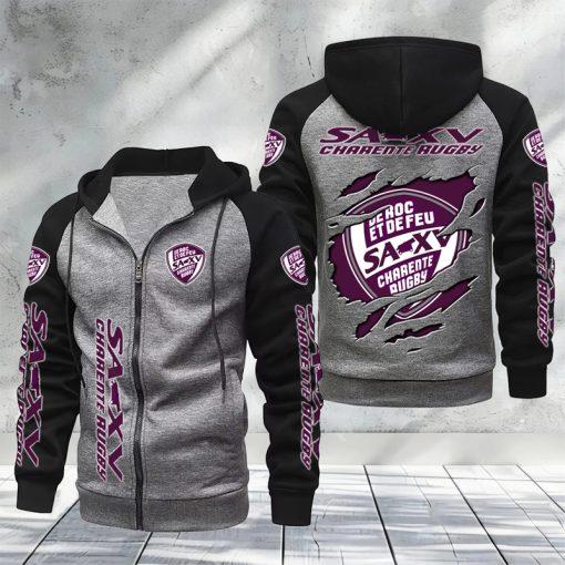 Soyaux-Angoulême XV – Hoodie zippé raglan Nouveau Design Nouvelle édition