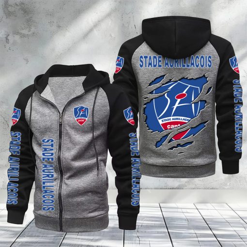 Stade Aurillacois – Hoodie zippé raglan Nouveau Design Nouvelle édition Stade Aurillacois – Hoodie zippé raglan Nouveau Design Nouvelle édition
