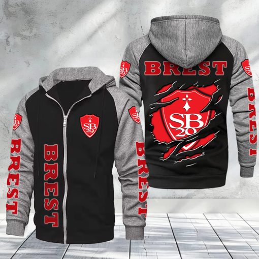 Stade Brestois 29 – Hoodie zippé raglan Nouveau Design Nouvelle édition Stade Brestois 29 – Hoodie zippé raglan Nouveau Design Nouvelle édition