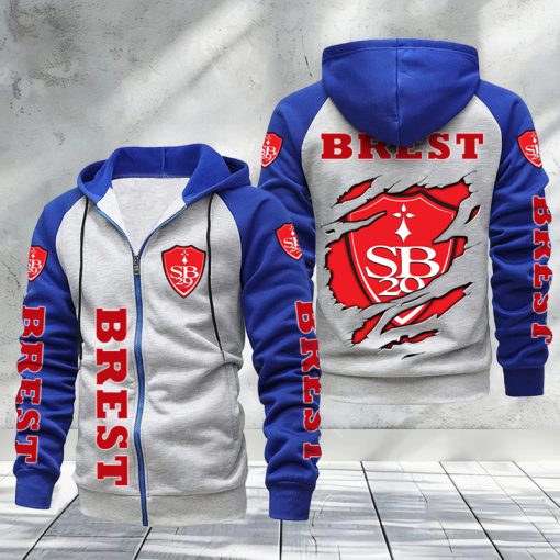 Stade Brestois 29 – Hoodie zippé raglan Nouveau Design Nouvelle édition Stade Brestois 29 – Hoodie zippé raglan Nouveau Design Nouvelle édition
