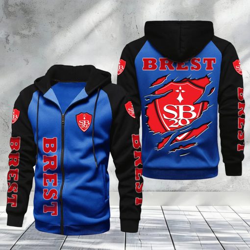 Stade Brestois 29 – Hoodie zippé raglan Nouveau Design Nouvelle édition Stade Brestois 29 – Hoodie zippé raglan Nouveau Design Nouvelle édition