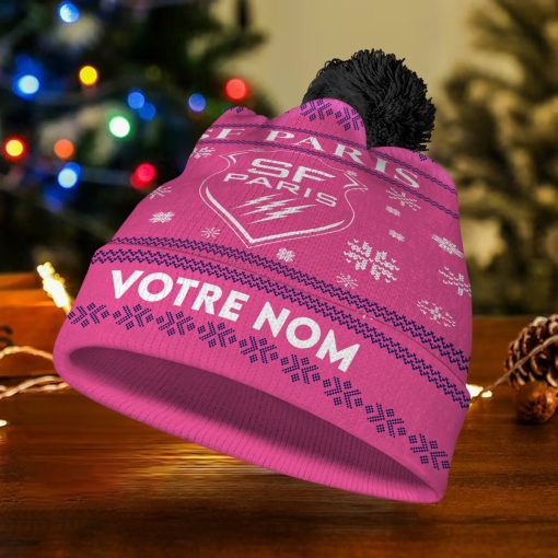 Stade Francais – Bonnet de Noël Nouvelle Version avec nom personnalisé Stade Francais – Bonnet de Noël Nouvelle Version avec nom personnalisé