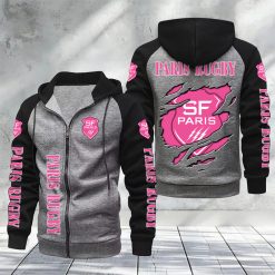 Stade Francais – Hoodie zippé raglan Nouveau Design Nouvelle édition
