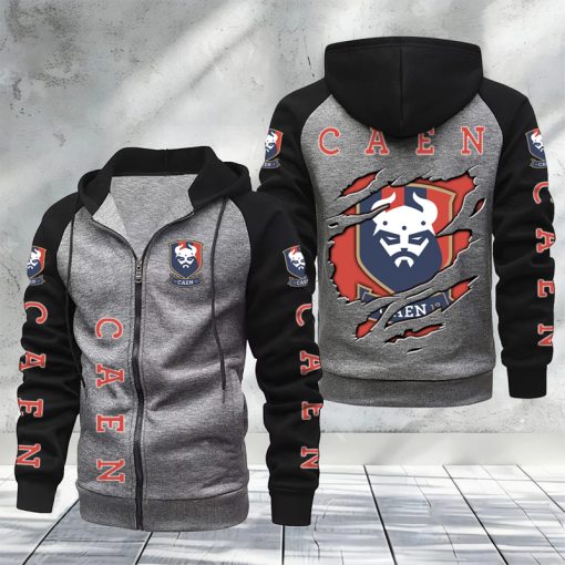 Stade Malherbe Caen – Hoodie zippé raglan Nouveau Design Nouvelle édition