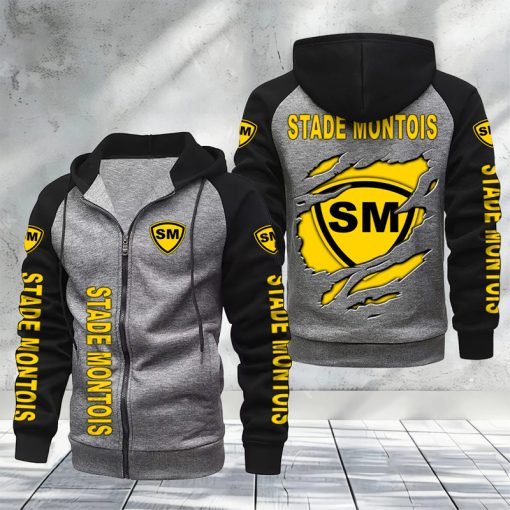 Stade Montois Rugby – Hoodie zippé raglan Nouveau Design Nouvelle édition