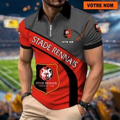 Stade Rennais FC – Polo à fermeture éclair Nouveau Design Avec Nom Personnalisé