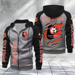 Stade Rennais FC – Hoodie zippé raglan Nouveau Design Nouvelle édition