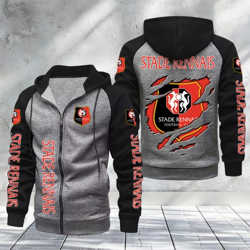 Stade Rennais FC – Hoodie zippé raglan Nouveau Design Nouvelle édition
