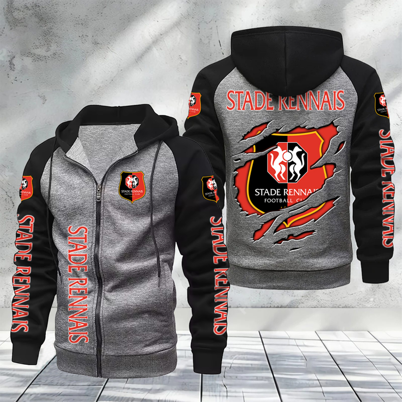 Stade Rennais FC – Hoodie zippé raglan Nouveau Design Nouvelle édition Stade Rennais FC – Hoodie zippé raglan Nouveau Design Nouvelle édition