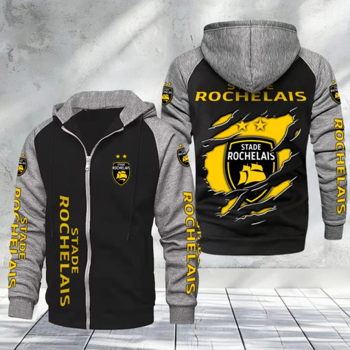 Stade Rochelais – Hoodie zippé raglan Nouveau Design Nouvelle édition Stade Rochelais – Hoodie zippé raglan Nouveau Design Nouvelle édition