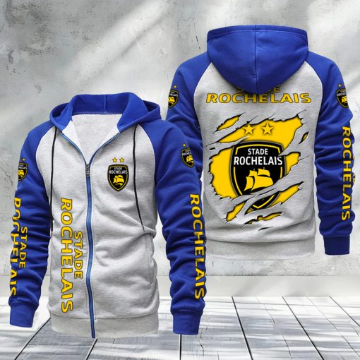 Stade Rochelais – Hoodie zippé raglan Nouveau Design Nouvelle édition Stade Rochelais – Hoodie zippé raglan Nouveau Design Nouvelle édition
